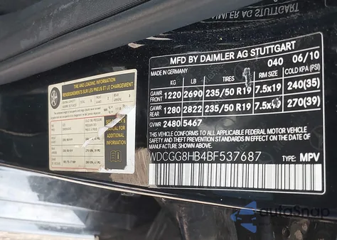 2011 Mercedes-Benz Glk 350 4Matic z USA, uszkodzony, nr VIN WDCGG8HB4BF537687